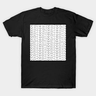 Dark Grey and White Hand Drawn Geometric Pattern T-Shirt